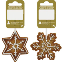 Pandantive din turtă dulce sub formă de stea și fulg de zăpadă pentru decorațiuni de Crăciun