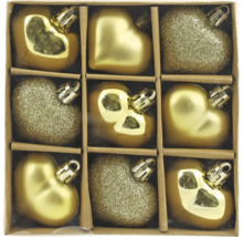 Decorațiuni de Crăciun în formă de inimă, modele diferite, 9 bucăți într-un pachet