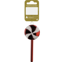 Ornament de brad de Crăciun în formă de acadea cu model spiralat