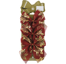 Trei funde roșii cu motive florale aurii pentru decorare