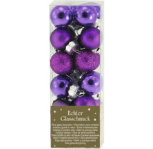 Pachet de globuri de Crăciun din sticlă, mov