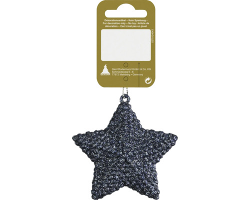 Decorațiune steluță cu agățătoare H 10 cm argintiu Stea sclipitoare ca ornament de brad