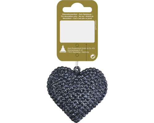 Decorațiune inimioară cu agățătoare din plastic albastru Pandantiv decorativ în formă de inimă