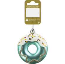 Glob de Crăciun gogoașă din sticlă cu decor de stropi