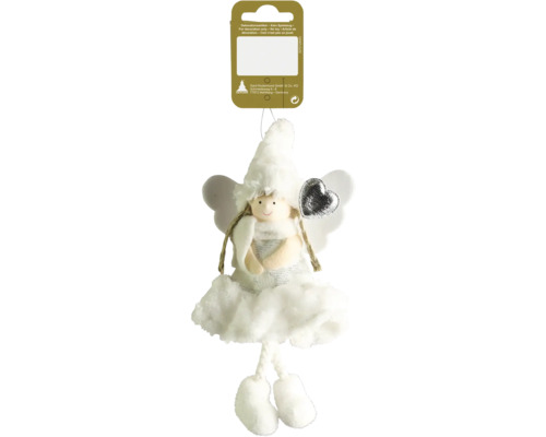 Decorațiune Îngeraș H 17 cm alb Decorațiune de brad de Crăciun, înger cu inimă, ca decorațiune