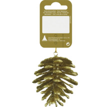 Decorațiune suspendată con de pin auriu decorativ pentru Crăciun