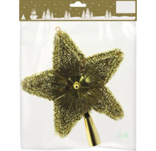 Vârf de brad auriu în formă de stea în ambalaj
