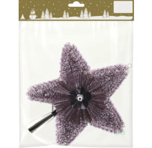 Vârf de brad de Crăciun în formă de stea cu sclipici și clopoțel în ambalaj