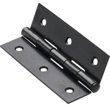 Balama de ușă neagră din metal cu găuri de fixare