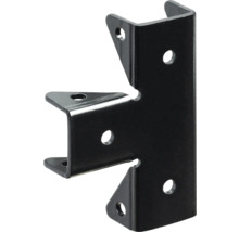 Conector de colț negru cu mai multe găuri pentru fixare