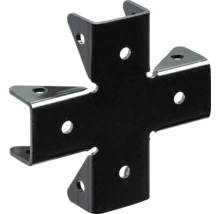 Conector de lemn în formă de cruce cu găuri de fixare