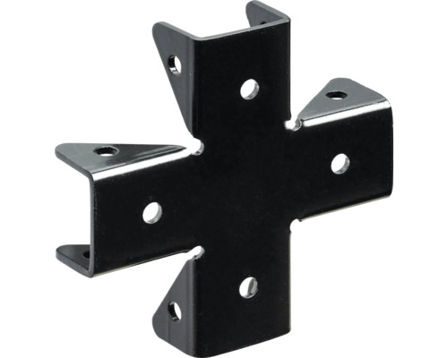 Conector de lemn în formă de cruce cu găuri de fixare