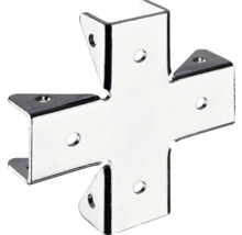 Conector cruce metalic cu găuri pentru șuruburi