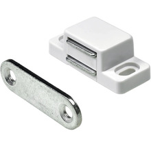 Magnet alb pentru mobilă cu contraparte