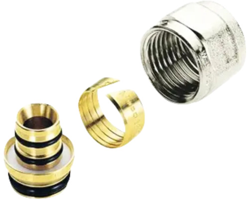 Adaptor pentru tub multistrat Pex/Pexal Tiemme pentru conexiuni 16x1/2" nichelat Fiting de țeavă cu inel de tăiere și piuliță de îmbinare