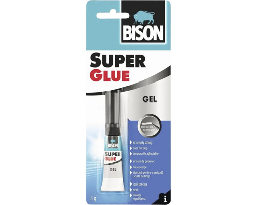 Adeziv cianoacrilat gel Bison Super Glue Gel 2 ml Bison Super Glue Gel, 3 grame, extrem de puternic și nu curge
