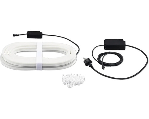 Bandă LED RGBW Philips Hue LightStrip Outdoor 5m 37,5W, pentru exterior IP67, Bluetooth, incl. alimentator