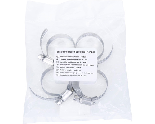 Cleme din oțel inoxidabil pentru furtunuri, set de 4 bucăți
