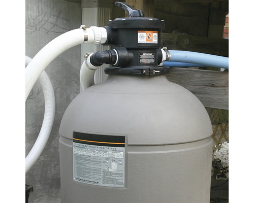 Sistem de filtrare cu nisip pentru piscine cu racorduri pentru furtunuri