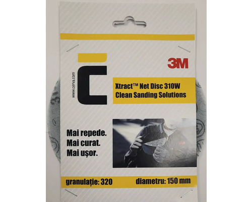 Set discuri abrazive 3M 150 mm granulație 240, 5 buc. Disc abraziv cu plasă 3M Xtract 310W, granulație 320, diametru 150 milimetri