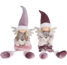 Două păpuși înger din material textil cu căciuli