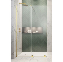 Panou frontal pentru ușă duș Radaway Furo Gold, 60x200 cm, sticlă securizată transparentă, profil auriu-thumb-1