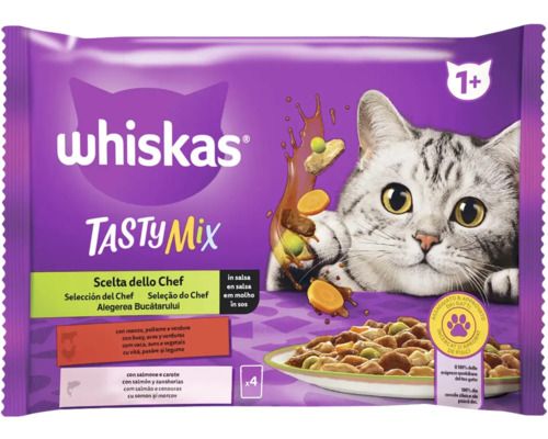 Hrană umedă pentru pisici Whiskas Adult Tasty Mix Chef's choice 4x85 g