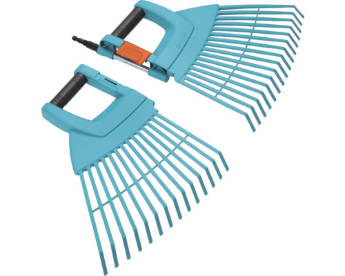 Două greble de frunze din plastic