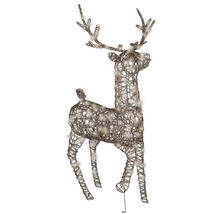 Reni decorativ din sârmă metalică cu iluminare pentru perioada Crăciunului.