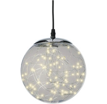 Lumină suspendată cu glob de sticlă și lanț luminos LED