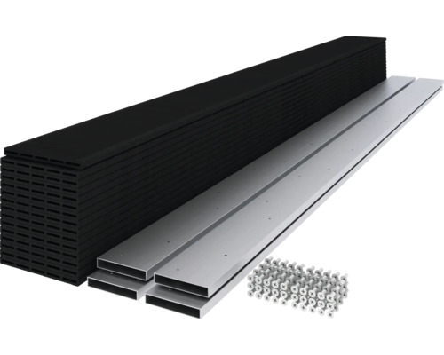 Pardoseli de terasă din plastic cu substructură și material de fixare