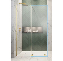 Ușă culisantă Radaway Furo Gold deschidere dreapta, 60x200 cm, sticlă securizată transparentă, profil auriu-thumb-0