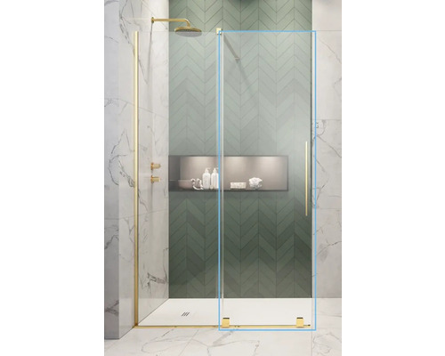 Ușă culisantă Radaway Furo Gold deschidere dreapta, 60x200 cm, sticlă securizată transparentă, profil auriu-0