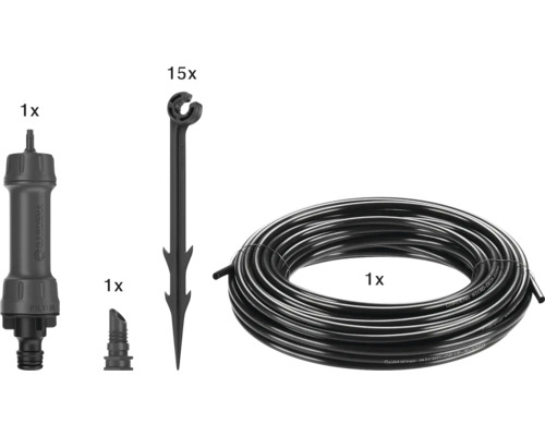 Set de pornire Gardena Micro-Drip-System pentru ghivece de flori cu filtru, țeavă, conector și suport
