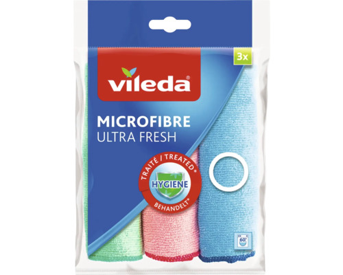 Lavetă universală microfibră Vileda Ultrafresh 30x30 cm, pachet 3 bucăți