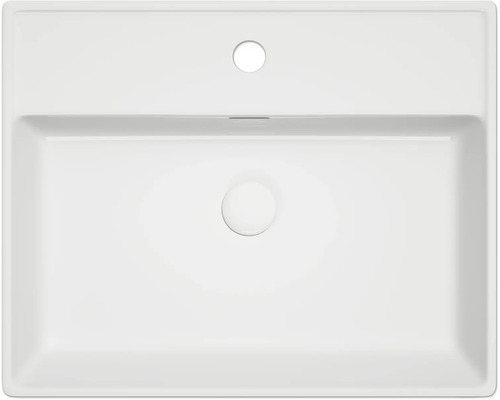 Vedere de sus a unei chiuvete dreptunghiulare din ceramică sanitară