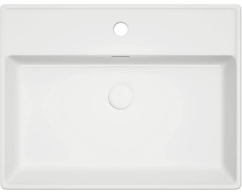 Chiuvetă ceramică cu orificiu pentru robinet și preaplin