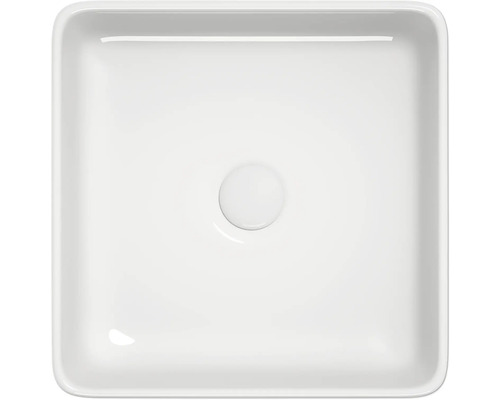 Lavoar ceramic pătrat, montat pe blat