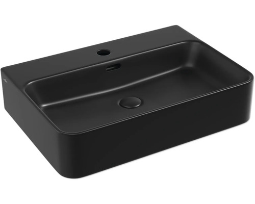 Lavoar pe blat Jungborn THREE 60x42 cm negru mat, incl. ventil scurgere ceramic Lavoar ceramic de blat pentru baie