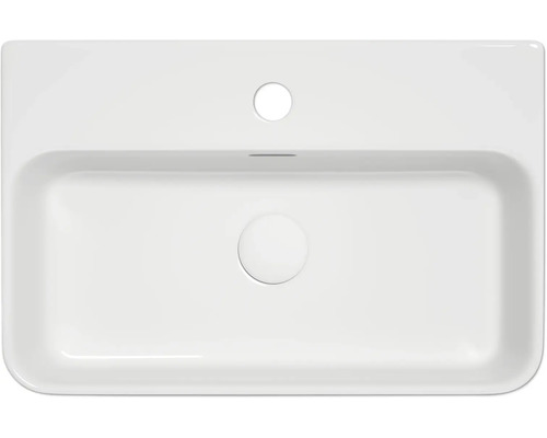 Lavabo ceramic dreptunghiular cu orificiu pentru robinet și preaplin