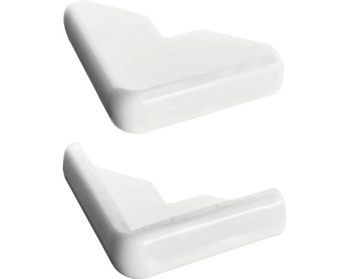 Două protecții albe pentru colțuri pentru protecție împotriva impactului