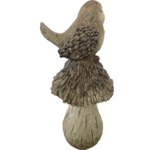 Figurină decorativă pasăre cu ciupercă Lafiora H 51 cm maro