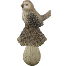 Figurină decorativă pasăre cu ciupercă Lafiora H 51 cm maro