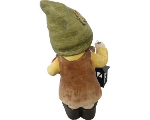 Figurină de grădină pitic cu lanternă din spate