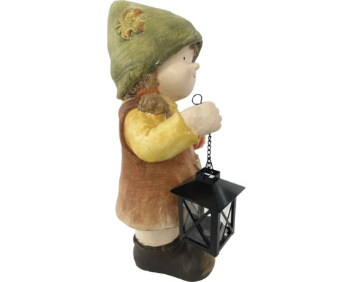 Figurină de grădină fată cu felinar