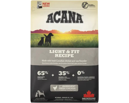 Hrană uscată pentru câini ACANA Light & Fit cu pui și pește fără cereale 2 kg