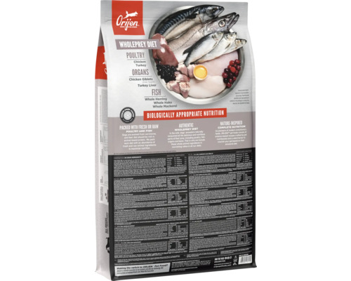 Pachet de hrană pentru pisici Orijen Wholeprey Diet cu carne de pasăre și pește