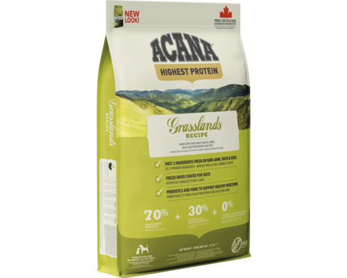 Hrană uscată pentru câini ACANA Grasslands cu miel și rață fără cereale 11,4 kg