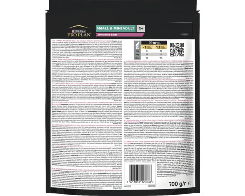 Purina Pro Plan hrană uscată pentru câini de talie mică și foarte mică, adulți, cu piele sensibilă, pachet de 700 de grame