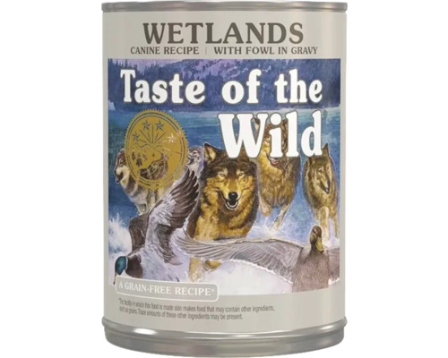 Hrană umedă pentru câini Taste of the Wild Wetlands cu rață fără lactoză și gluten 390 g